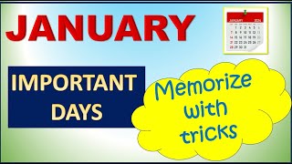 January Important Days Trick  Memorize January important days  STORY  MCQ January Days [upl. by Wichern812]