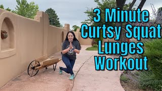 3 Minute Curtsy Squat Lunges Workout Challenge [upl. by Tombaugh872]