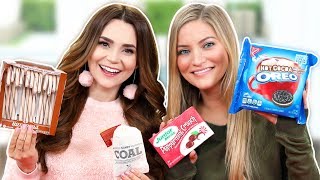 TRYING FUN HOLIDAY TREATS w iJustine [upl. by Allin840]