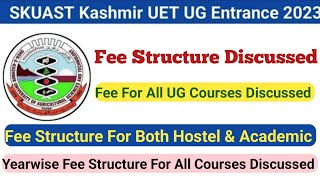 SKUAST Kashmir Fee Structure For All UG Courses Discussed In Details 🔥 Both College amp Hostel Fee [upl. by Sirrot]