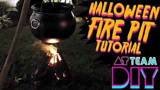 Realistic FAKE Fire Pit IndoorOutdoor Halloween DIY Tutorial [upl. by Llenrap]