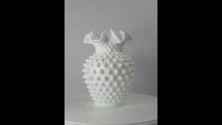 Vintage Fenton Milk Glass Hobnail Vase Pattern 3656Vase 1960s [upl. by Shaeffer]