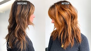 Warm Copper Balayage Hair Color Tutorial  PRAVANA Color [upl. by Neeloc]