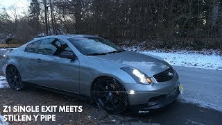 Car Vlog G35 Coupe Z1 Single Exit exhaust Stillen Y Pipe [upl. by Natlus202]