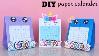 How to make a 2020 desk calendar  diy calendar paper Mini calendar paper crafts for school  DIY [upl. by Anastatius]