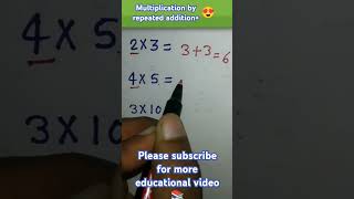 Multiplication by repeated addition maths shorts 😍 [upl. by Avram]