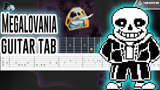 Undertale  Megalovania Guitar Tab Tutorial [upl. by Kironde]