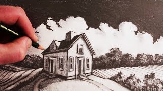 How to Draw a House in 2Point Perspective Step by Step [upl. by Bonar]