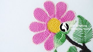 Hand Embroidery Flowers Stitch by Diy Stitching  10 [upl. by Ainuj]