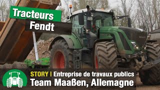 Tracteurs et pelles à l’œuvre sur les chantiers  Entreprise de travaux publics Maaßen Fendt amp CAT [upl. by Sherard]