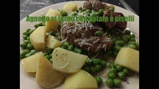 Agnello al forno con patate e piselli [upl. by Asiuqram]