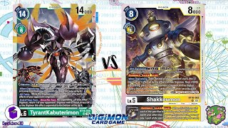 DIGIMON TCG Local match TyrantKabuterimon Green vs Shakkoumon YellowBlack  THE BIG BOX [upl. by Boyce]