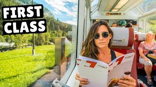 FIRST CLASS GLACIER EXPRESS TRAIN worth 300 for an 8 hour train ride [upl. by Ahsart]