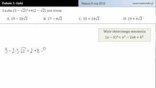 Zadanie 3  Matura z matematyki 8 maj 2012 [upl. by Akimik]