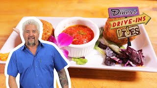 Guy Fieri Eats Arancini in Delaware  Diners DriveIns and Dives  Food Network [upl. by Nytnerb]