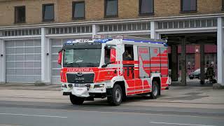 Neufahrzeug HLF 20  DLAK Berufsfeuerwehr Wolfsburg auf Einsatzfahrt  MAN TGM amp Rosenbauer AT [upl. by Flori]