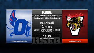 RSEQ D1 Basketball Masculin 🏀 QF Outaouais v Vanier 20240301 [upl. by Urien]