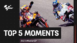 Top 5 MotoGP™ Moments 💨  2023 ItalianGP [upl. by Assiled97]