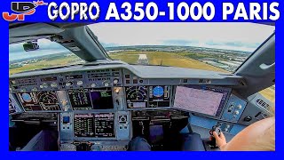 Awesome Cockpit View Airbus A3501000 Full Taxi amp Takeoff from Paris [upl. by Nomyad]