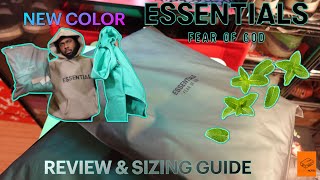 FEAR OF GOD ESSENTIALS LEAF MINT REVIEW amp SIZE GUIDE [upl. by Peursem]