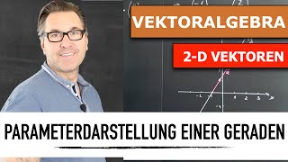 Parameterdarstellung einer Geraden  2D Vektoren  Geradengleichung aufstellen  Ortsvektor [upl. by Marra]