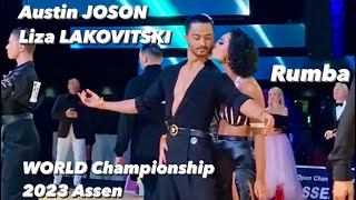 Austin Joson  Liza Lakovitsky  World Championship 2023  Rumba  Assen  WDC Amateur Latin [upl. by Eilerua]