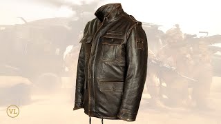 Кожаная мужская куртка Military M65 brown Art562 [upl. by Nennahs]