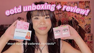 EOTD UNBOXING  REVIEW natural colored contacts for dark eyes [upl. by Sinaj164]