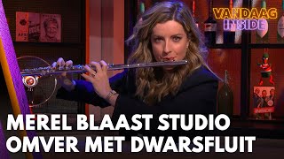 Merel blaast studio omver met dwarsfluit tijdens opening Vandaag Inside  VANDAAG INSIDE [upl. by Lowis]