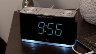 Emerson SmartSet Alarm Clock Radio with Bluetooth Speaker Charging Station [upl. by Aryaz]