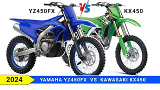 2024 Yamaha YZ450FX VS 2024 Kawasaki KX450 [upl. by Ruskin]