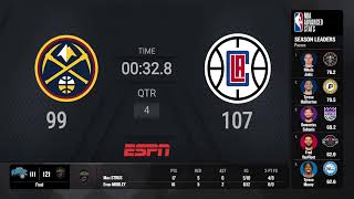 Denver Nuggets  Los Angeles Clippers Live Scoreboard  NBA on ESPN [upl. by Gimpel293]