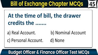 Part 45  Bill of Exchange MCQs  Accountant and Senior Auditor  KPPSC  FPSC and PPSC Exam [upl. by Mahoney]