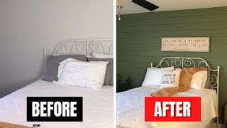 Shiplap Bedroom Wall Ideas How to Install a Shiplap Look [upl. by Devehcoy]