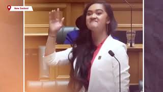 21yearold Māori MP performs haka before parliament speech in New Zealand [upl. by Touber]