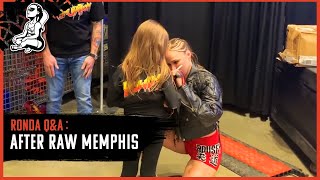 Ronda Rousey QampA  After RAW Memphis Sasha Banks Nia Jax amp the Royal Rumble [upl. by Heintz]