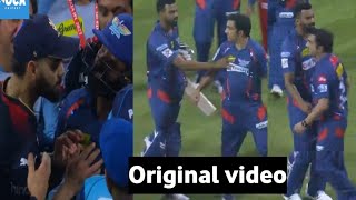 Virat Kohli and Gautam Gambhir fighting after Match controversy video  RCB vs LSG match highlights [upl. by Noimad]