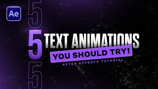 5 Creative Text Animation in After Effects for Freshers [upl. by Kerril]