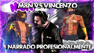 M8N VS VINCENZO  ¡PVP DE LOS DIOSES NARRADO POR XAVYBECKER de FREEFIRE [upl. by Drawets]