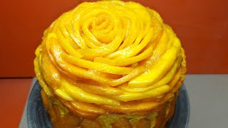 Mango Rose Cake MRCMango Layer CakeMango Petal CakeMango Cake at Home  By Rose Cooking House [upl. by Olatha53]