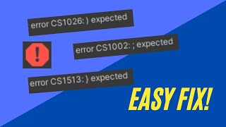 Symbol Expected  SIMPLE Unity Error Fix [upl. by Leahcimaj394]