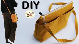 DIY Zipper Crossbody Bag Easy Sewing Project [upl. by Roma]