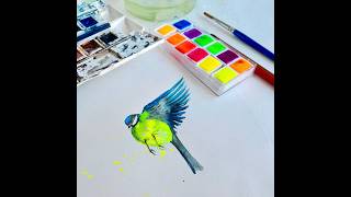 Painting a blue tit Part 2 watercolour watercolors birds artvideo arttips arttutorial art [upl. by Berna388]