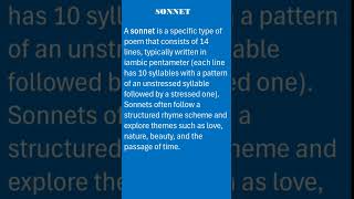 What is a sonnet sonnetenglishgrammarstudyugcnet [upl. by Carissa909]