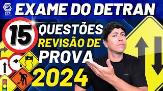 LEGISLAÇÃO DE TRÂNSITO  SIMULADO DE 15 QUESTÕES DO DETRAN 2024  REVISÃO DE PROVA DO DETRAN 2024 [upl. by Ailet]