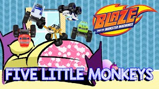 Blaze and the Monster Machines Theme Song Five Little Monkeys Nursery Rhyme  5 Little Monkeys [upl. by Adlen540]