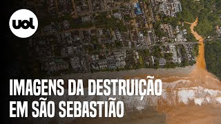 Chuvas no Litoral de São Paulo Imagens aéreas mostram a destruição em São Sebastião [upl. by Vickie]