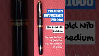 PELIKAN SOUVERAN M1000 FOUNTAIN PEN 18K GOLD NIB  REVIEW amp WRITING EXPERIENCE luxury gold pen [upl. by Shepard734]