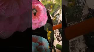 How to paint a simple twotoned heartshaped leaf howto vinyl acrylic leaves flowers upcycling [upl. by Aissatsan]