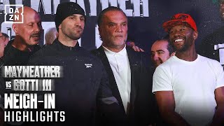 WEIGH IN HIGHLIGHTS  Floyd Mayweather vs John Gotti III [upl. by Abisha]